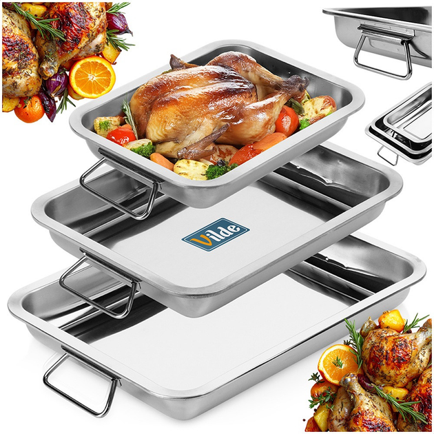 Набір форм для випікання Vilde з нержавіючої сталі 3 шт (5904316481681) - зображення 3