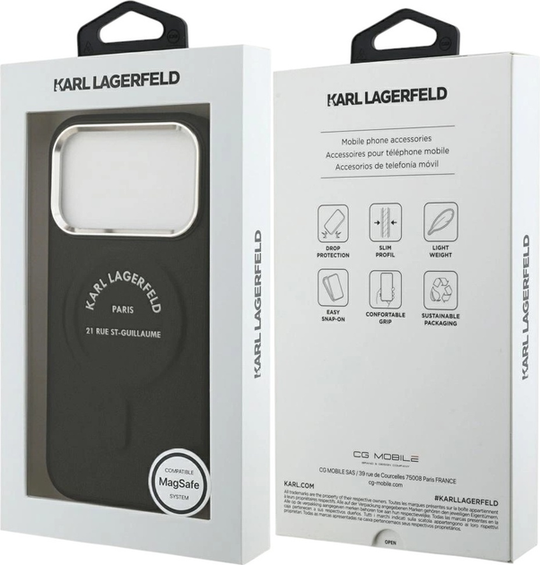 Панель Karl Lagerfeld Karl RSG Logo MagSafe для Apple iPhone 17 Pro Max Black (3666339494049) - зображення 8