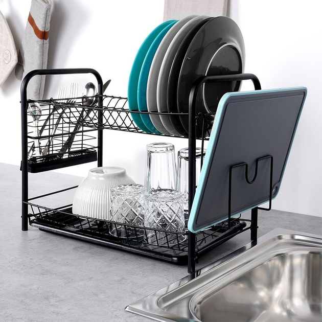 Suszarka do naczyń Vilde Czarna 51.5 x 24.5 x 33 cm (5904316465278) - obraz 2