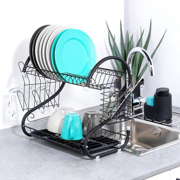 Suszarka do naczyń Vilde Czarna 52 x 24.5 x 38 cm (5904316472429) - obraz 2