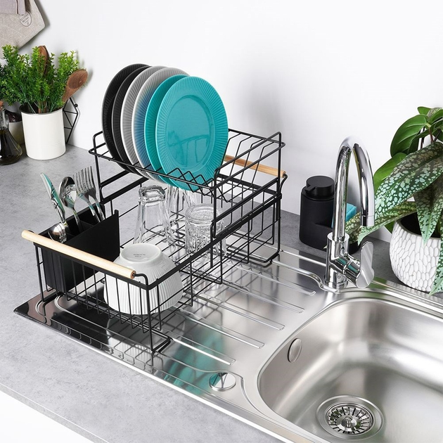 Suszarka do naczyń Vilde Czarna 48 x 29 x 28.5 cm (5904316465230) - obraz 4