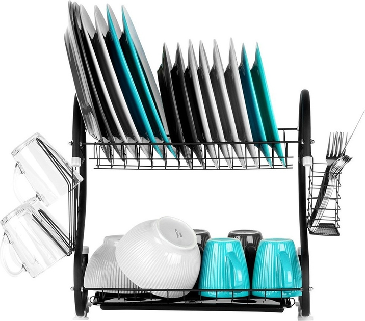 Suszarka do naczyń Vilde Czarna 52 x 24.5 x 38 cm (5904316472429) - obraz 6