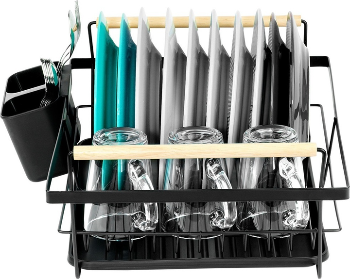 Suszarka do naczyń Vilde Czarna 45 x 33 x 18 cm (5904316490843) - obraz 3