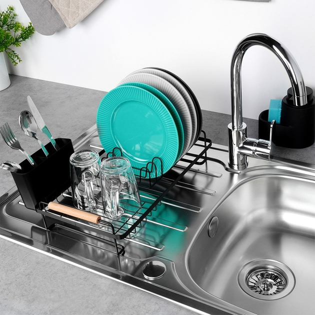 Suszarka do naczyń Orion Radka Czarna 43 x 23.5 x 9.5 cm (8592381198152) - obraz 3