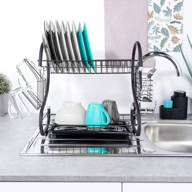Suszarka do naczyń Vilde Czarna 52 x 24.5 x 38 cm (5904316472429) - obraz 11