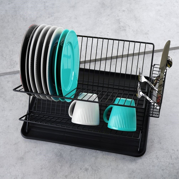 Suszarka do naczyń Vilde Czarna 45 x 32 x 25.5 cm (5907610287263) - obraz 6