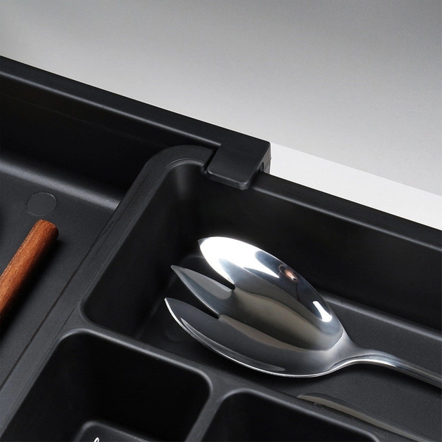 Wkład na sztućce do szuflady Vilde rozsuwany Czarny 33-56.5 x 37.5 cm (5904316476342) - obraz 3