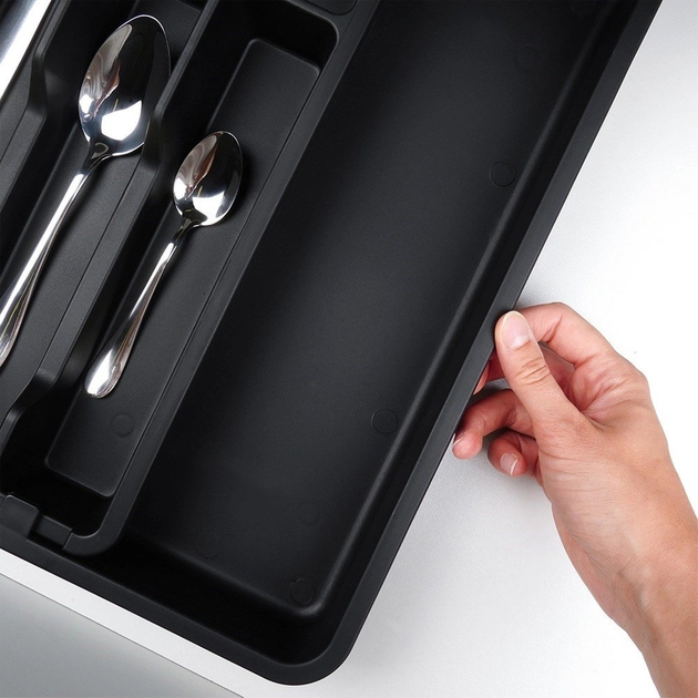 Wkład na sztućce do szuflady Vilde rozsuwany Czarny 33-56.5 x 37.5 cm (5904316476342) - obraz 4