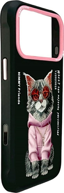Etui plecki Nimmy Glasses Cool Cat do iPhone 17 Pro Max Black (6971080313653) - obraz 4