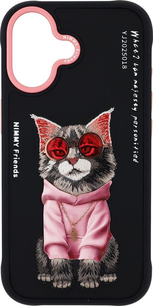 Etui plecki Nimmy Glasses Cool Cat do iPhone 17 Black (6971080313622) - obraz 1