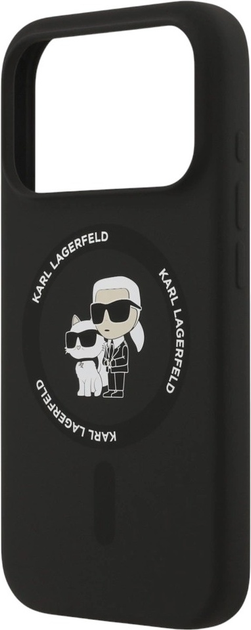 Etui Karl Lagerfeld Silicone Karl&Choupette Ring MagSafe do Apple iPhone 17 Pro Black (3666339549558) - obraz 6