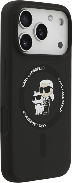 Etui Karl Lagerfeld Silicone Karl&Choupette Ring MagSafe do Apple iPhone 17 Pro Max Black (3666339549565) - obraz 4