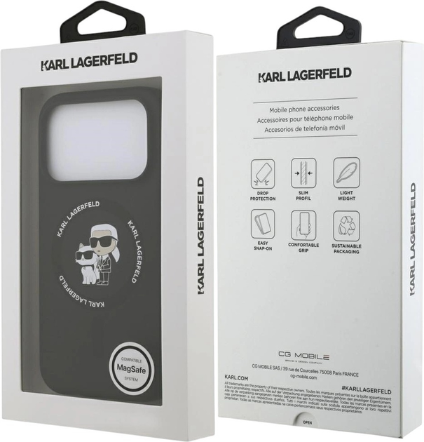 Etui Karl Lagerfeld Silicone Karl&Choupette Ring MagSafe do Apple iPhone 17 Pro Max Black (3666339549565) - obraz 8