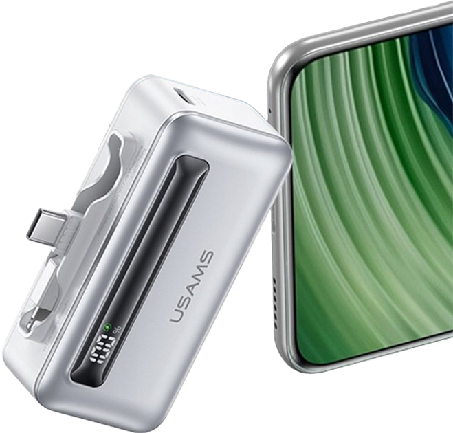 Powerbank Usams US-CD233 4500mAh 20W Silver (6958444992280) - obraz 3