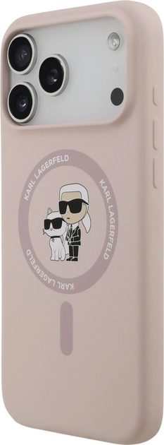 Etui Karl Lagerfeld Silicone Karl&Choupette Ring MagSafe do Apple iPhone 17 Pro Max Pink (3666339549442) - obraz 3