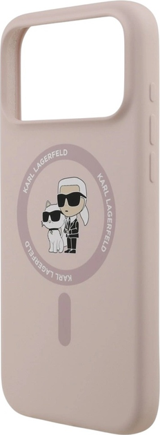 Etui Karl Lagerfeld Silicone Karl&Choupette Ring MagSafe do Apple iPhone 17 Pro Max Pink (3666339549442) - obraz 6