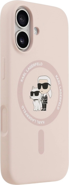 Etui Karl Lagerfeld Silicone Karl&Choupette Ring MagSafe do Apple iPhone 17 Pink (3666339549411) - obraz 4