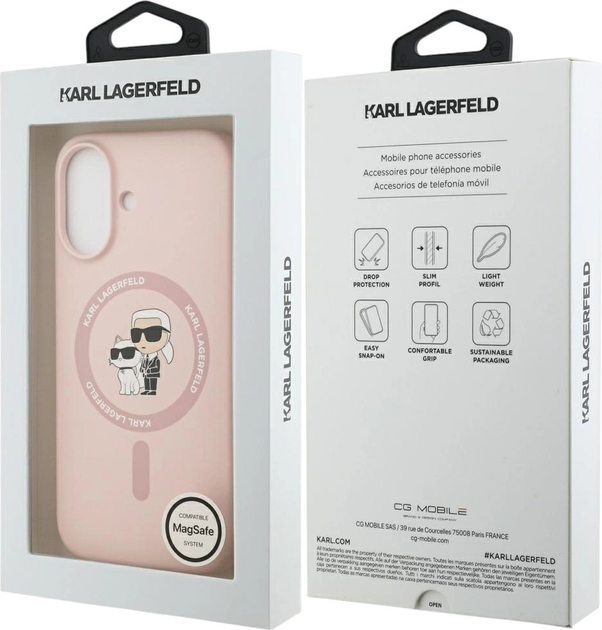 Etui Karl Lagerfeld Silicone Karl&Choupette Ring MagSafe do Apple iPhone 17 Pink (3666339549411) - obraz 8