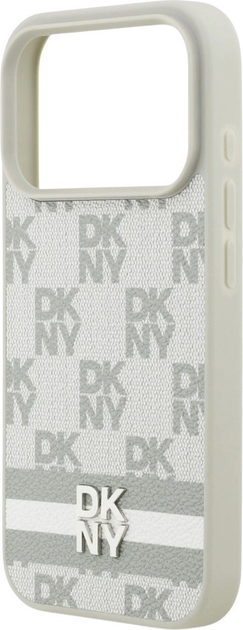 Etui DKNY Checkered with Printed Stripes do Apple iPhone 17 Pro Beige (3666339545772) - obraz 6