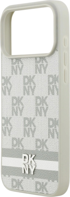Etui DKNY Checkered with Printed Stripes do Apple iPhone 17 Pro Max Beige (3666339545789) - obraz 6