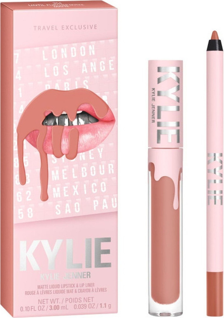 Набір для губ Kylie Cosmetics Matte Lip Kit рідка матова помада 3 мл + контур для губ 354 Until Further Notice (4064941095613) - зображення 1