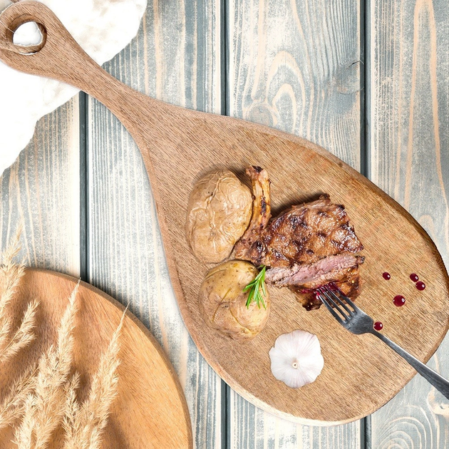Deska do krojenia i serwowania Orion Mango drewniana Brązowa 50 x 23 cm (8592381201654) - obraz 7