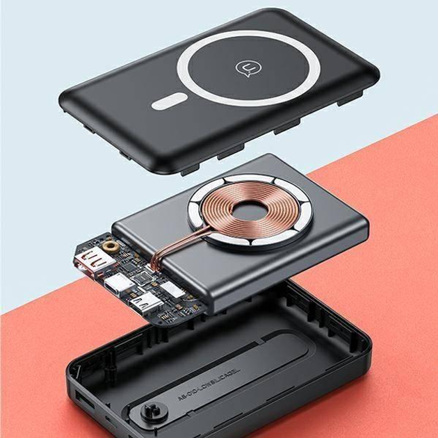 УМБ Usams US-CD173 Magnetic Wireless 10000mAh 20WQC3.0+PD Black (6958444976914) - зображення 3