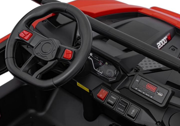 Buggy elektryczny dla dzieci KCK 4 x 4 Czerwony (5903864943757) - obraz 7