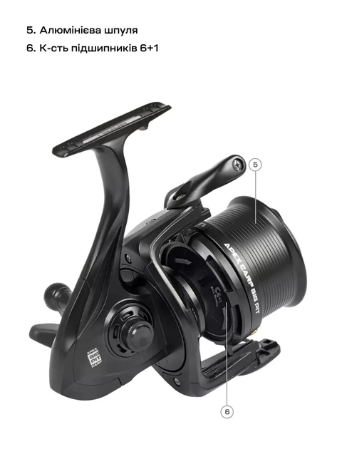 Катушка Brain Apex Carp Big Pit 8000 6+1BB - Фото 8 Катушка Brain Apex Carp Big Pit 8000 6+1BB - изображение 8