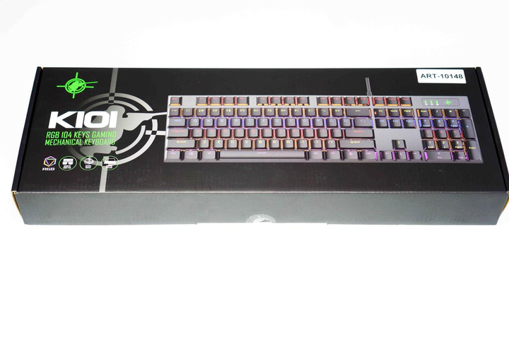 Клавіатура механічна ігрова K101 з підсвіткою RGB, дротова клавіатура для ПК і ноутбука. - Фото 2 Клавіатура механічна ігрова K101 з підсвіткою RGB, дротова клавіатура для ПК і ноутбука. - зображення 2