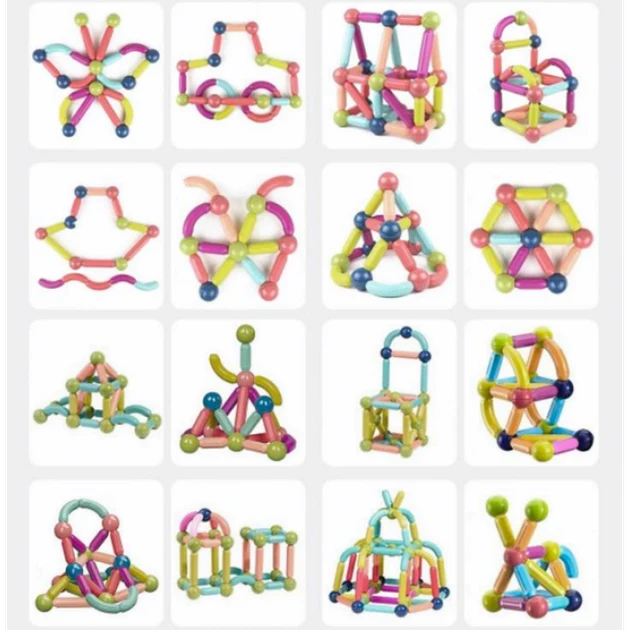 Магнітний конструктор 25 предметів Magnetic Sticks у кейсі - зображення 2