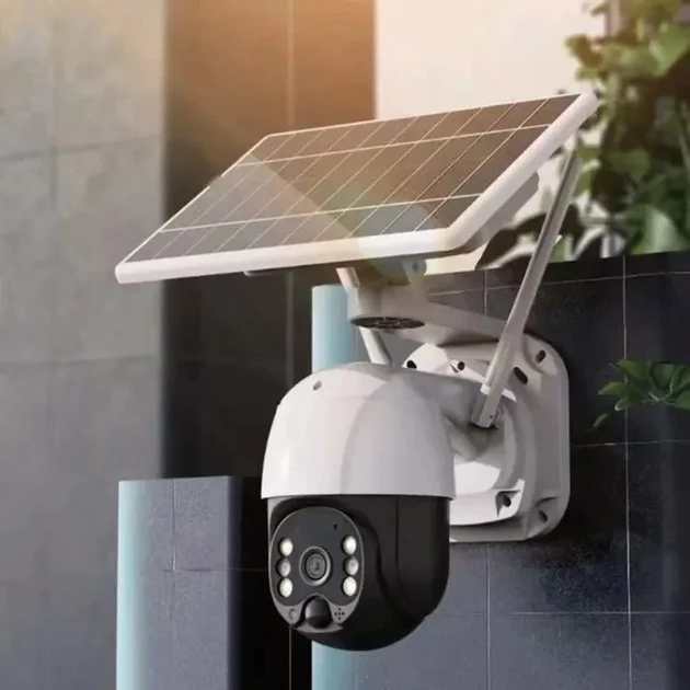 Уличная беспроводная поворотная WiFi Smart камера видеонаблюдения с солнечной батареей V380 3MP 4G с ночной съемкой - изображение 3