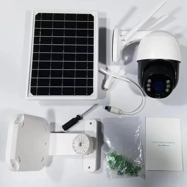 Уличная беспроводная поворотная WiFi Smart камера видеонаблюдения с солнечной батареей V380 3MP 4G с ночной съемкой - изображение 4