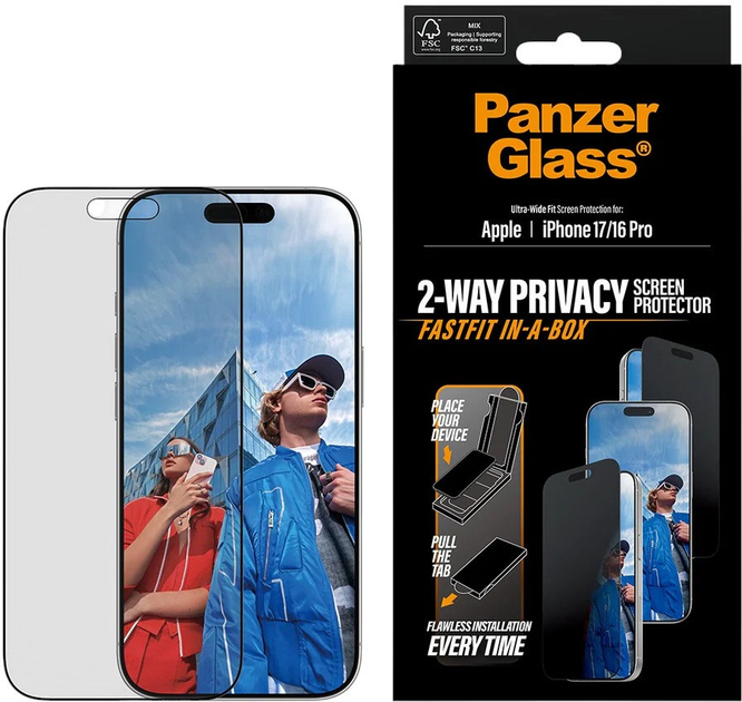 Szkło hartowane Panzer Glass FastFit Ultra-Wide Fit do Apple iPhone 17/16 Pro (5715685030529) - obraz 3