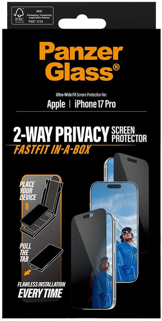 Szkło hartowane Panzer Glass FastFit Ultra-Wide Fit do Apple iPhone 17 Pro (5715685030536) - obraz 4