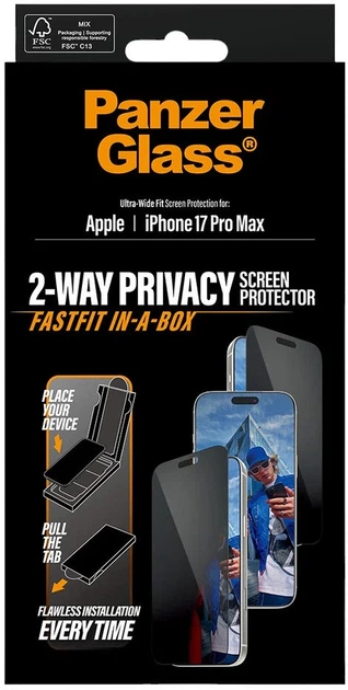 Szkło hartowane Panzer Glass FastFit Ultra-Wide Fit do Apple iPhone 17 Pro Max (5715685030512) - obraz 4