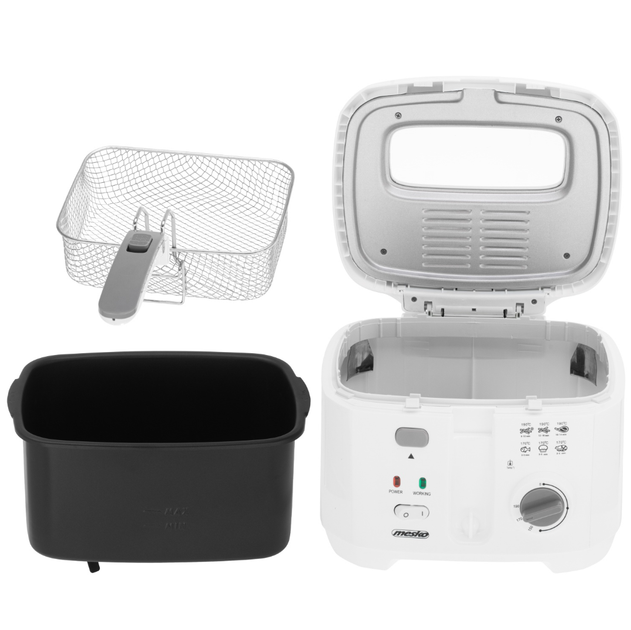 Фритюрниця Mesko MS 4908 G, 2,5 л, 1800 Вт, з терморегулятором, знімною чашею для олії, фільтром у кришці, захист від перегріву, Польща - изображение 7