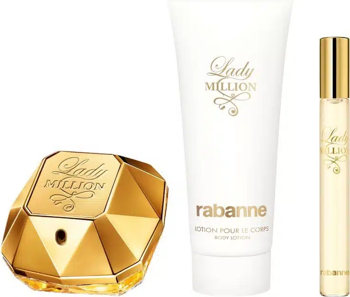 Zestaw damski Paco Rabanne Lady Million Woda perfumowana 50 ml + Miniaturka Woda perfumowana 10 ml + Balsam do ciała 100 ml (3349668656165) - obraz 2