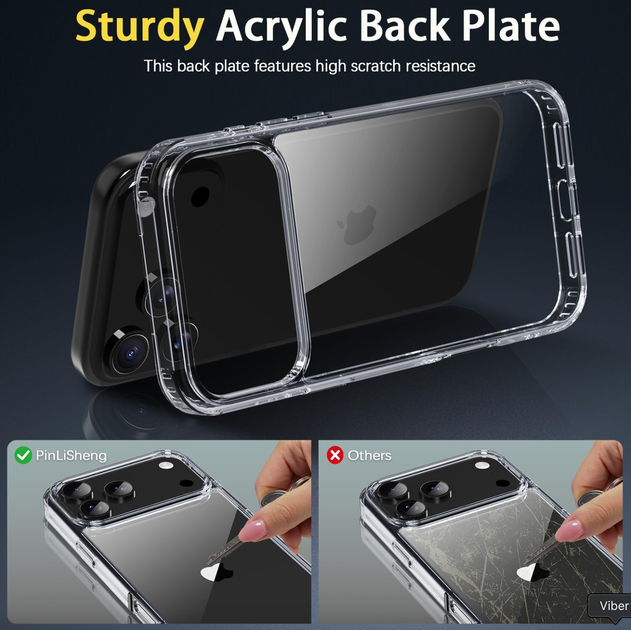 Противоударный чехол для iPhone 17 Pro Max IPAKY Crystal Series с бортиками Прозрачный - Фото 5 Противоударный чехол для iPhone 17 Pro Max IPAKY Crystal Series с бортиками Прозрачный - изображение 5