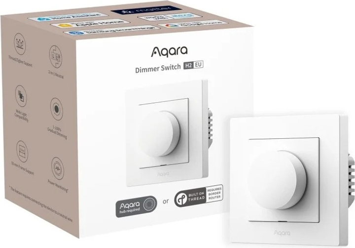 Димер світла з поворотною ручкою Aqara Dimmer Switch H2 EU Білий (KD-R01D) - зображення 2