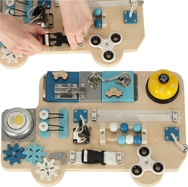 Tablica sensoryczno-manipulacyjna Ikonka LULILO Buso (5903039737167) - obraz 2