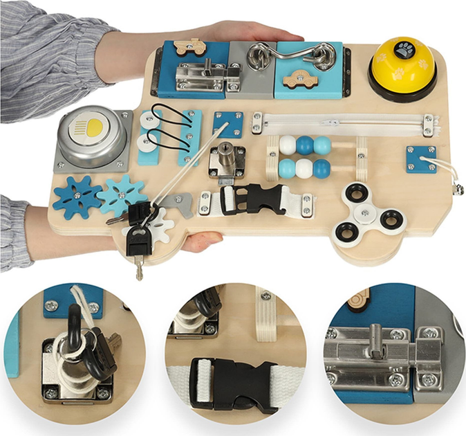 Tablica sensoryczno-manipulacyjna Ikonka LULILO Buso (5903039737167) - obraz 3