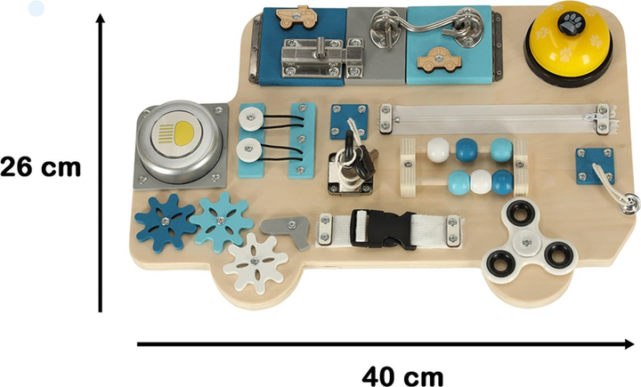 Tablica sensoryczno-manipulacyjna Ikonka LULILO Buso (5903039737167) - obraz 9
