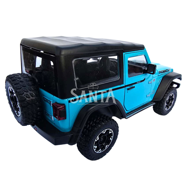 Машинка метал Jeep Wrangler Rubicon джип вранглер блакитний 1:24