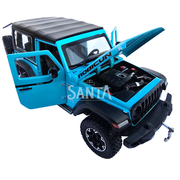 Машинка метал Jeep Wrangler Rubicon джип вранглер блакитний 1:24