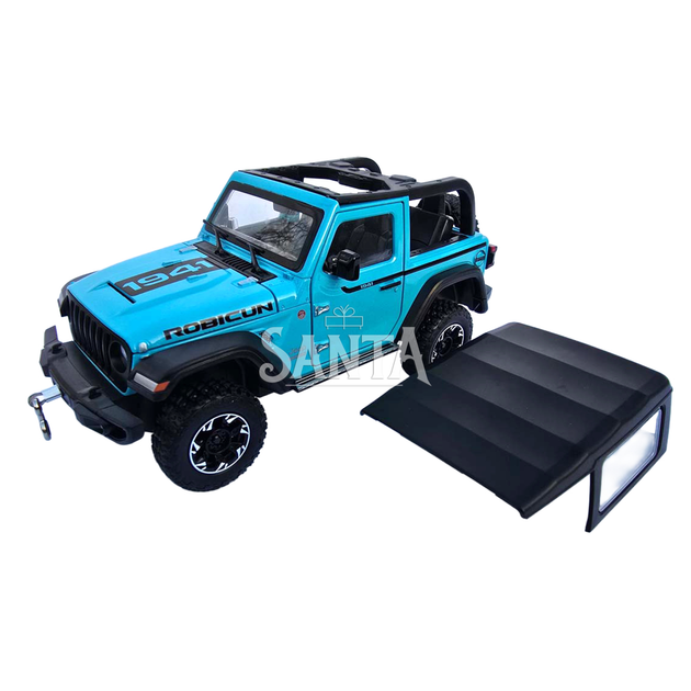 Машинка метал Jeep Wrangler Rubicon джип вранглер блакитний 1:24