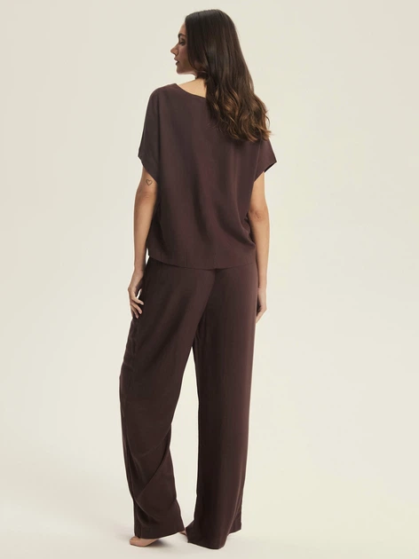 Піжама (футболка + штани) жіноча Esotiq Corenso 43825-89X L Коричнева (5903972695463) - зображення 2