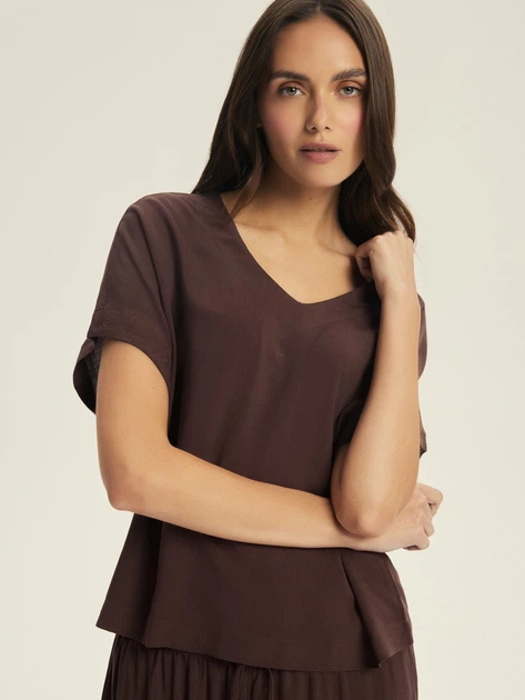 Піжама (футболка + штани) жіноча Esotiq Corenso 43825-89X XL Коричнева (5903972695470) - зображення 4