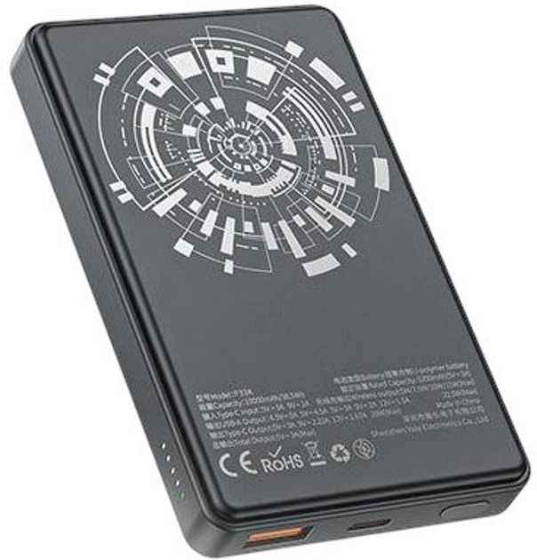 Powerbank Awei P33K 10000mAh USB-C Black (6954284008792) - obraz 1