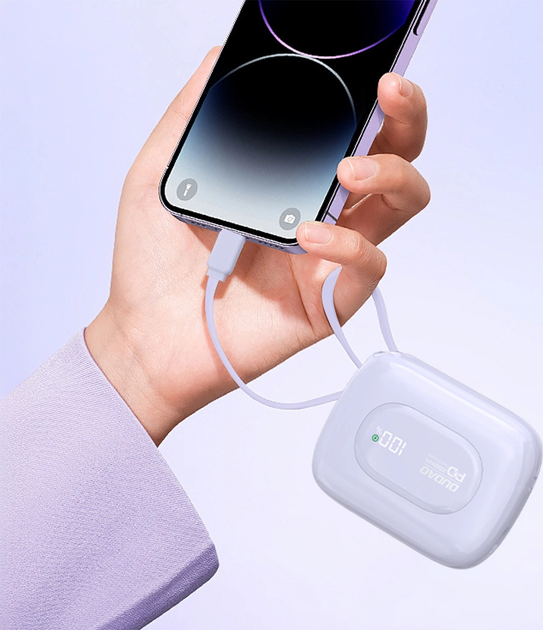 УМБ Dudao K32 10000 mAh 22.5W Purple (6977196682041) - зображення 2